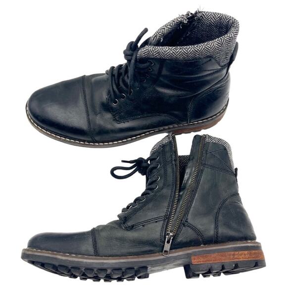 CREVO men\'s black leather boots size 13